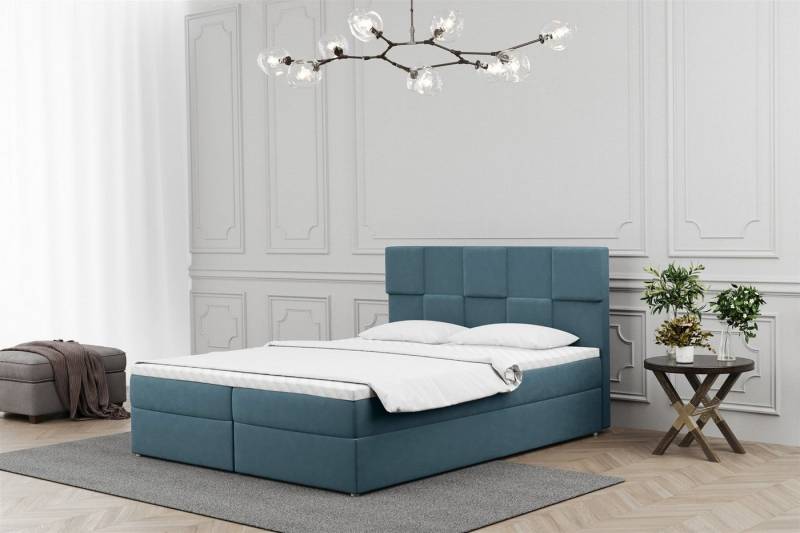 Fun Möbel Boxbett Schlafzimmerbett JOLIE Überlänge in Stoff (auch in Standardlänge erhältlich), inkl. Topper und Bettkästen von Fun Möbel