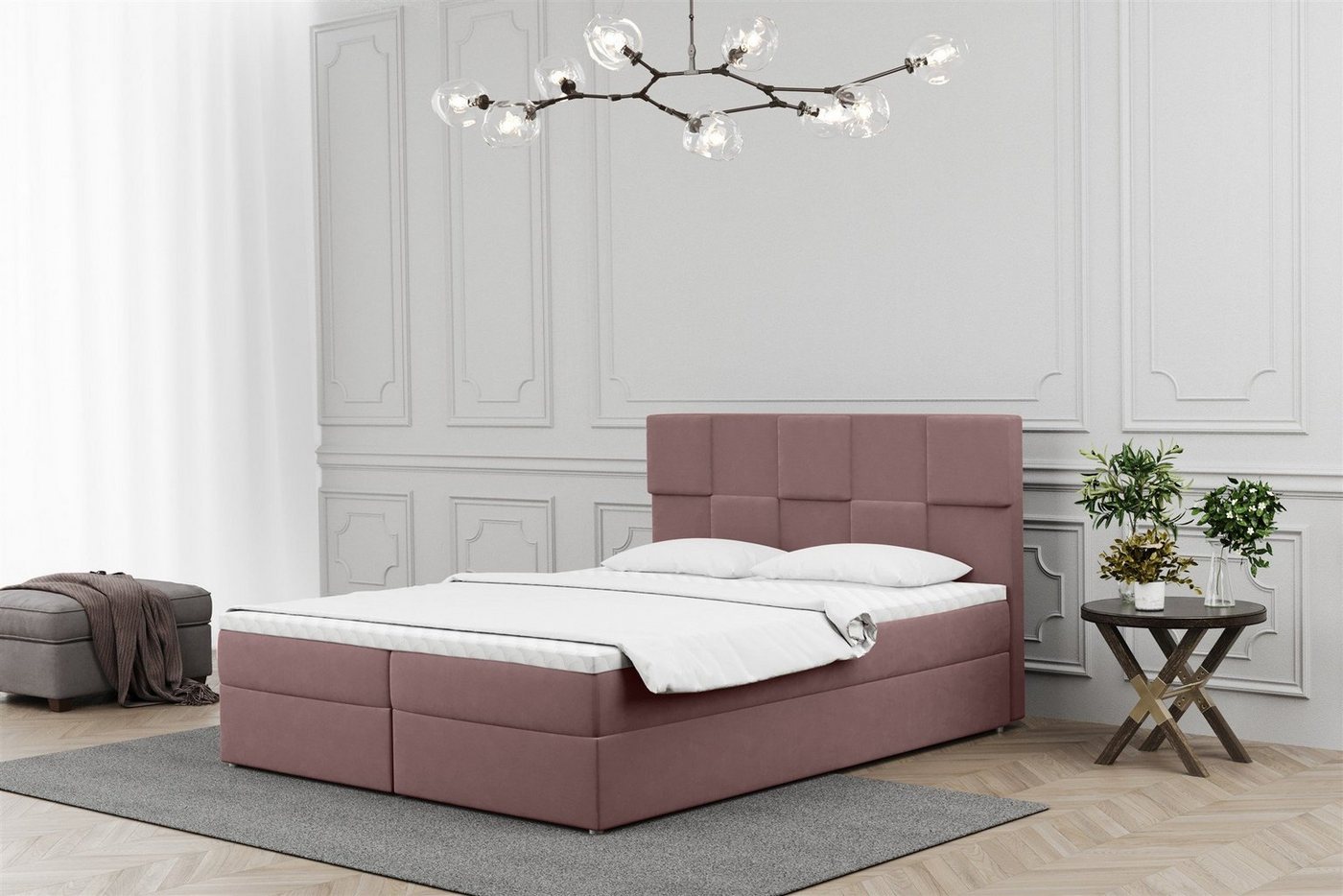 Fun Möbel Boxbett Schlafzimmerbett JOLIE in Stoff (auch in Überlänge erhältlich), inkl. Topper und Bettkästen von Fun Möbel