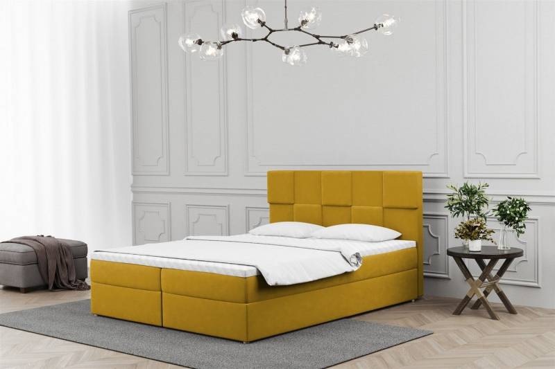 Fun Möbel Boxbett Schlafzimmerbett JOLIE in Stoff (auch in Überlänge erhältlich), inkl. Topper und Bettkästen von Fun Möbel