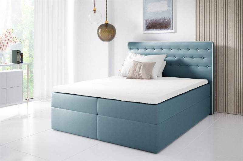 Fun Möbel Boxbett Schlafzimmerbett MARCA in Stoff (inkl. Bettkästen, inkl. Kaltschaumtopper) von Fun Möbel