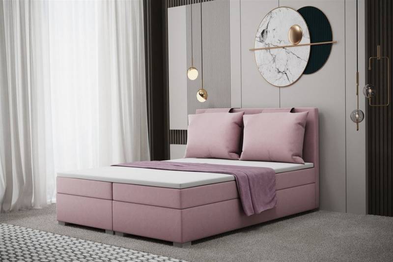 Fun Möbel Boxbett Schlafzimmerbett MATRO Überlänge in Stoff (inkl. Bettkasten, inkl. Kaltschaumtopper) von Fun Möbel