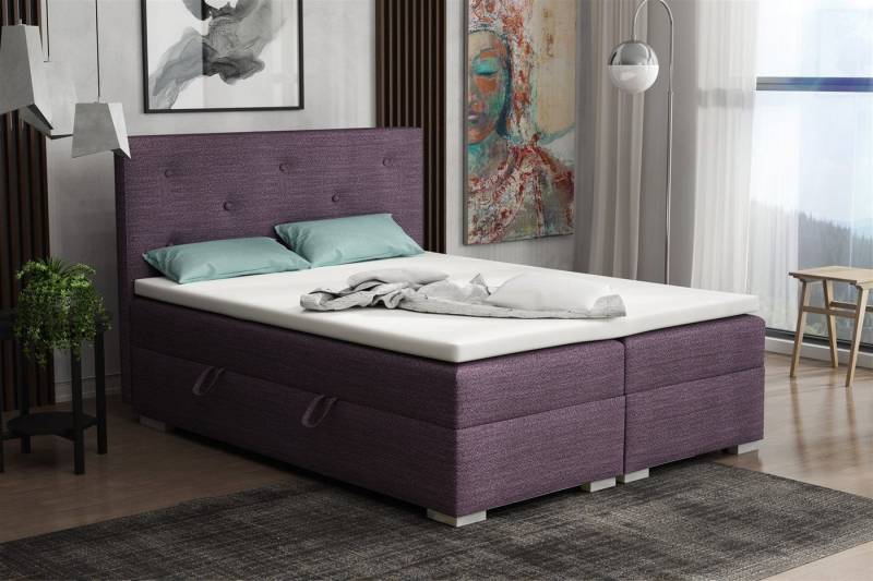 Fun Möbel Boxbett Schlafzimmerbett PADUA in Stoff inkl. Bettkästen (inkl. Kaltschaumtopper), eingebautes Liftsystem für Bettkästen von Fun Möbel