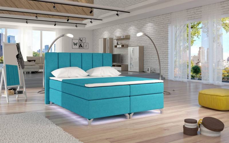 Fun Möbel Boxbett Schlafzimmerbett PARMA mit LED (inkl. Bettkästen, inkl. Kaltschaumtopper) von Fun Möbel