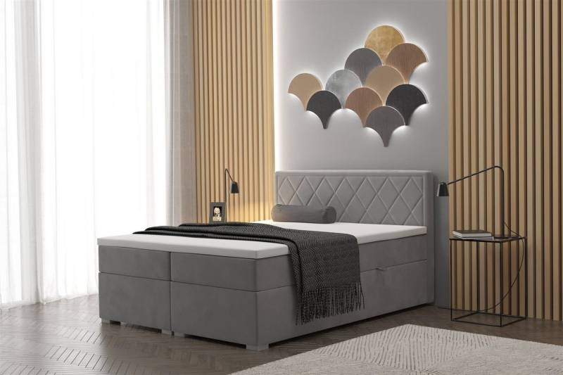 Fun Möbel Boxbett Schlafzimmerbett RAMIRO in Überlänge mit Bettkästen (inkl. Kaltschaumtopper), Überlänge 220cm von Fun Möbel