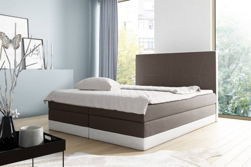 Fun Möbel Boxbett Schlafzimmerbett VELARO in Stoff / Kunstleder (inkl. Bettkästen, inkl. Kaltschaumtopper) von Fun Möbel