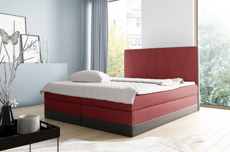 Fun Möbel Boxbett Schlafzimmerbett VELARO in Stoff / Kunstleder (inkl. Bettkästen, inkl. Kaltschaumtopper) von Fun Möbel
