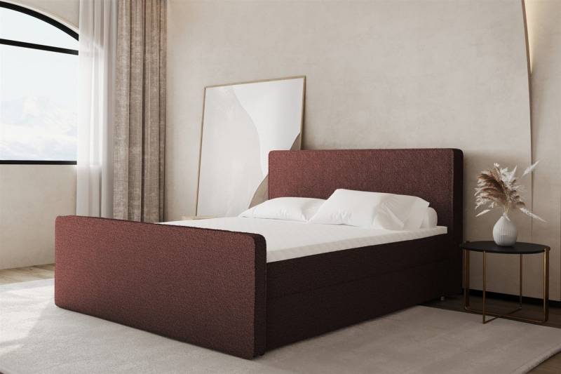 Fun Möbel Boxspringbett Boxspringbett Schlafzimmerbett CELES Überlänge in Stoff Ascot (inkl. Kaltschaumtopper und Bettkästen), auch in Standardlänge erhältlich von Fun Möbel