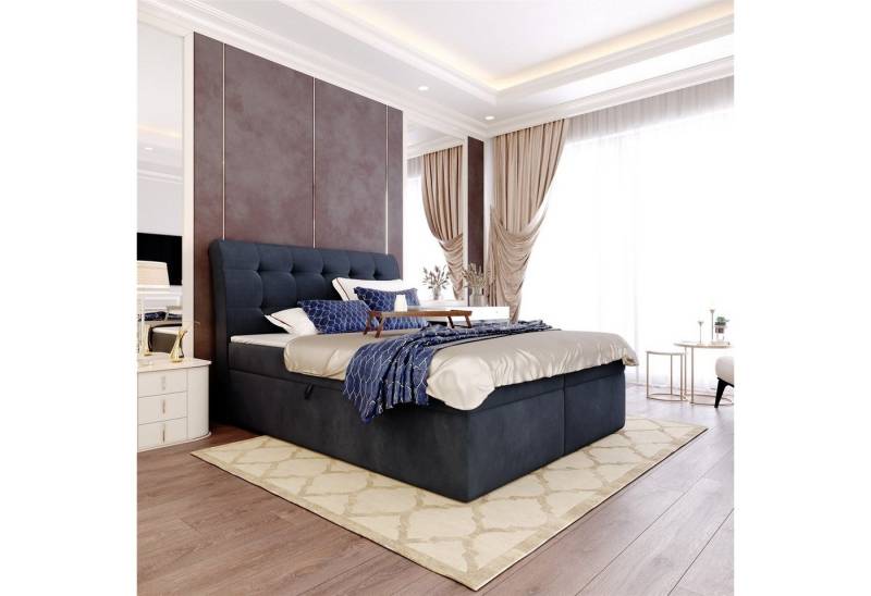 Fun Möbel Boxbett Schlafzimmerbett DASIO in Stoff Cloud (inkl. Kaltschaumtopper und Topper) von Fun Möbel