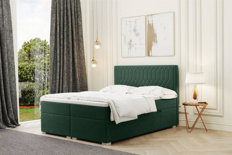 Fun Möbel Boxbett Schlafzimmerbett DUSTY 200er in Stoff (inkl. Bettkasten, inkl. Kaltschaumtopper) von Fun Möbel
