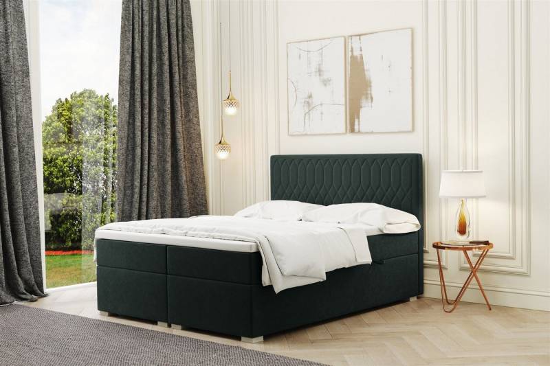 Fun Möbel Boxbett Schlafzimmerbett DUSTY in Stoff Riviera (Kaltschaumtopper und Bettkästen) von Fun Möbel