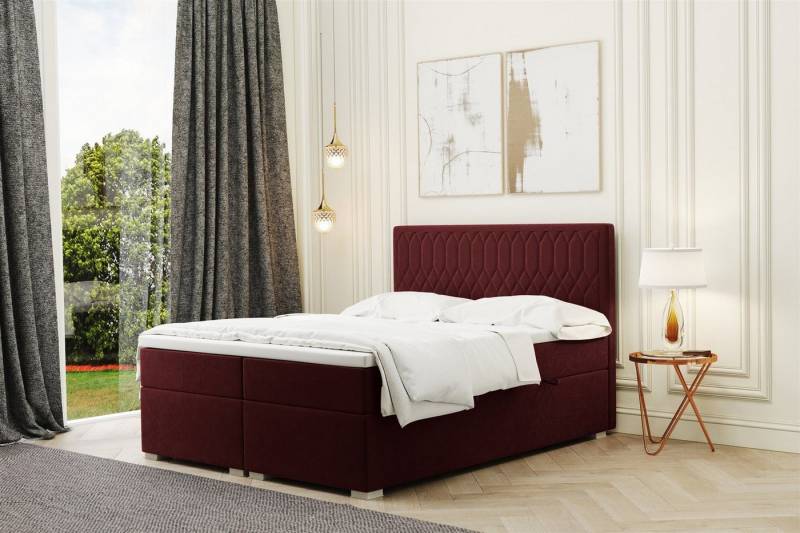 Fun Möbel Boxbett Schlafzimmerbett DUSTY in Stoff Riviera (Kaltschaumtopper und Bettkästen) von Fun Möbel