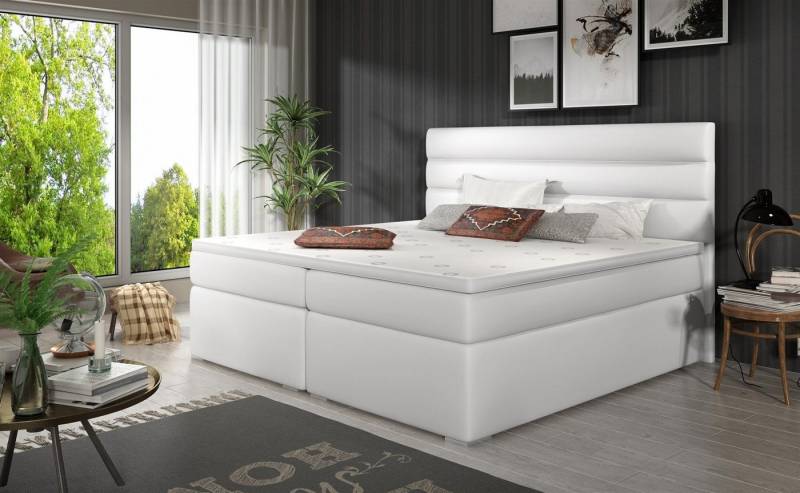 Fun Möbel Boxspringbett Boxspringbett Schlafzimmerbett FESTO in Kunstleder inkl. Bettkästen (inkl. Kaltschaumtopper) von Fun Möbel