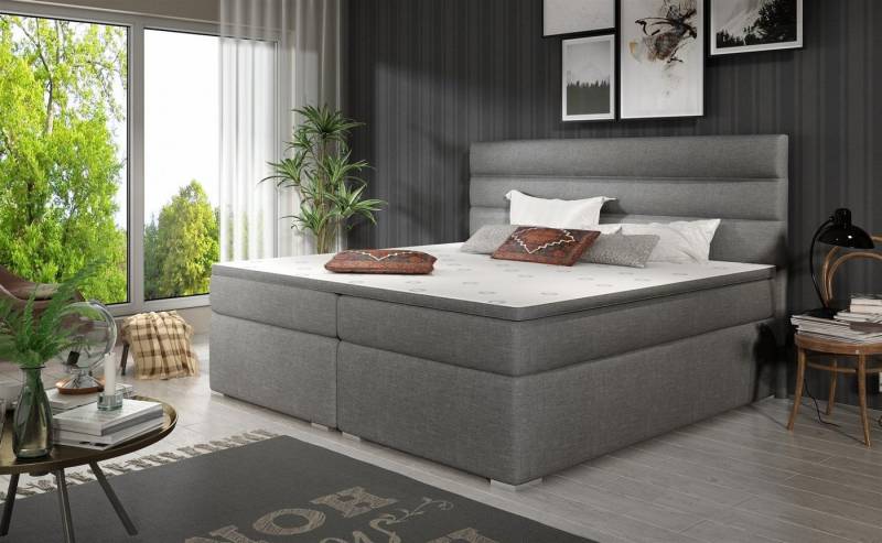 Fun Möbel Boxspringbett Boxspringbett Schlafzimmerbett FESTO in Stoff inkl. Bettkästen (inkl. Kaltschaumtopper) von Fun Möbel