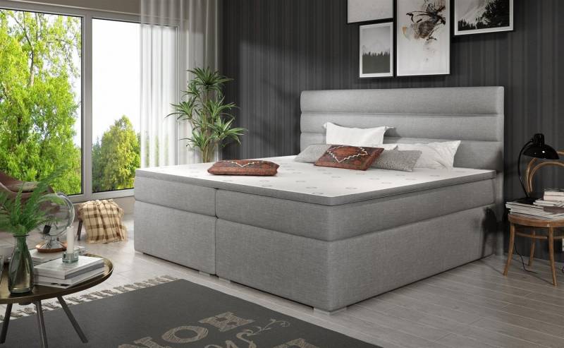 Fun Möbel Boxspringbett Boxspringbett Schlafzimmerbett FESTO in Stoff inkl. Bettkästen (inkl. Kaltschaumtopper) von Fun Möbel