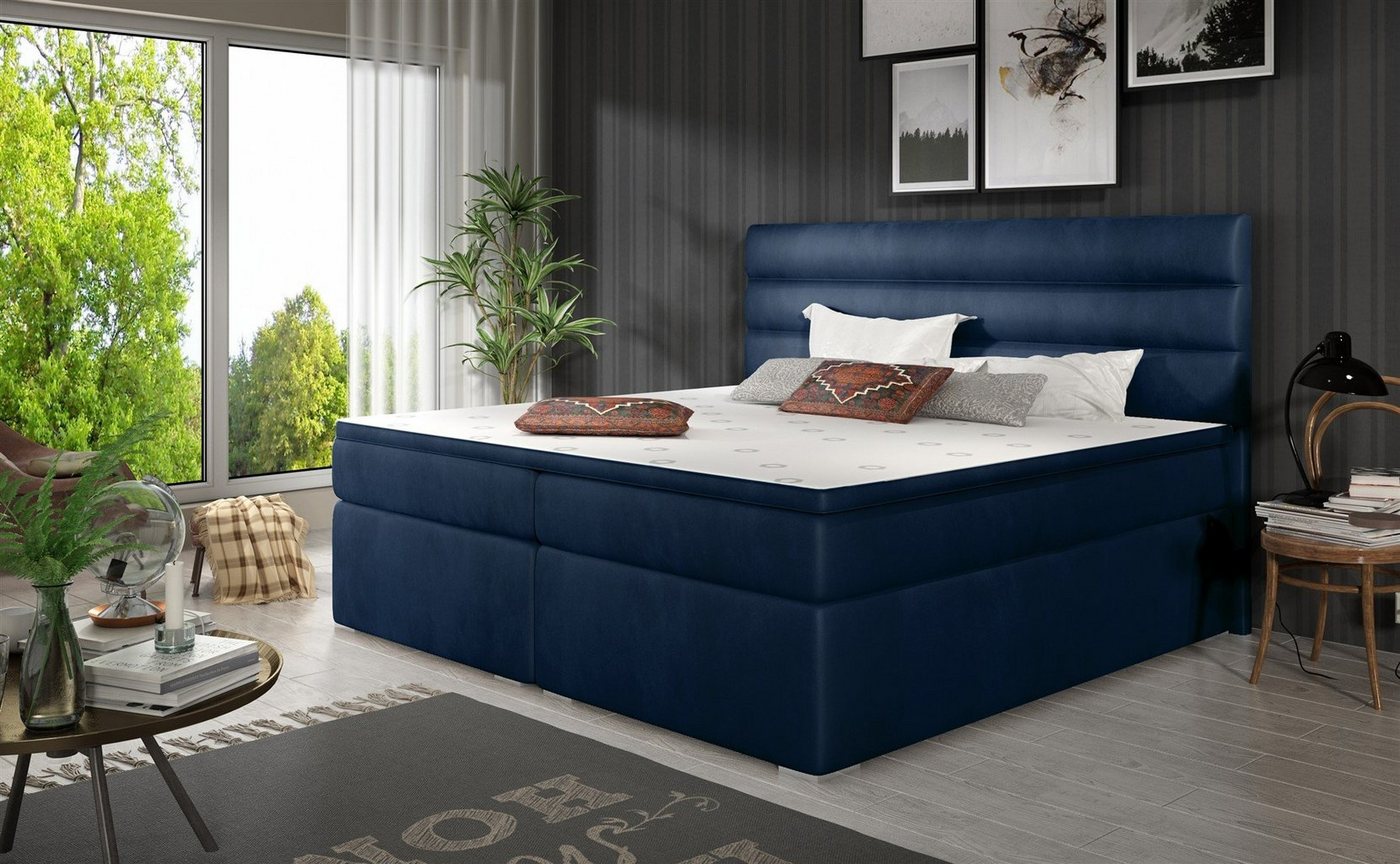 Fun Möbel Boxspringbett Boxspringbett Schlafzimmerbett FESTO in Stoff inkl. Bettkästen (inkl. Kaltschaumtopper) von Fun Möbel