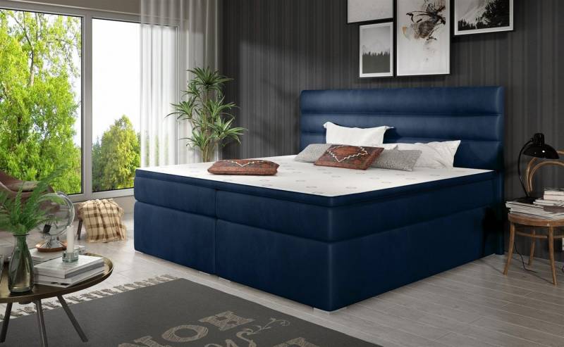Fun Möbel Boxspringbett Boxspringbett Schlafzimmerbett FESTO in Stoff inkl. Bettkästen (inkl. Kaltschaumtopper) von Fun Möbel