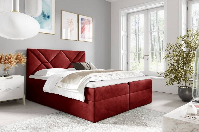 Fun Möbel Boxbett Schlafzimmerbett LAZARO Nr.6 in Stoff Fresh (inkl. Bettkästen, inkl. Kaltschaumtopper), eingebautes Liftsystem für Bettkästen von Fun Möbel
