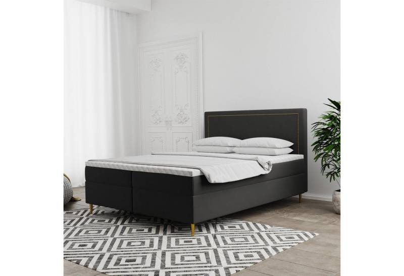 Fun Möbel Boxspringbett Boxspringbett Schlafzimmerbett LUCIEN Überlänge in Stoff Soro (inkl. Kaltschaumtopper und Bettkästen), auch in Standardlänge erhältlich von Fun Möbel