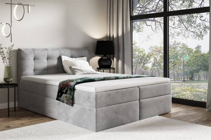 Fun Möbel Boxbett Schlafzimmerbett OVIEDO XL in Stoff Fresh (inkl. Bettkästen, inkl. Kaltschaumtopper), eingebautes Liftsystem für Bettkästen, Überlänge von Fun Möbel