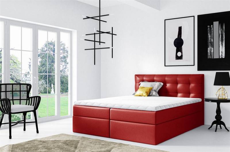 Fun Möbel Boxbett Schlafzimmerbett OVIEDO XL in Überlänge (inkl. Bettkästen, inkl. Kaltschaumtopper), Überlänge von Fun Möbel