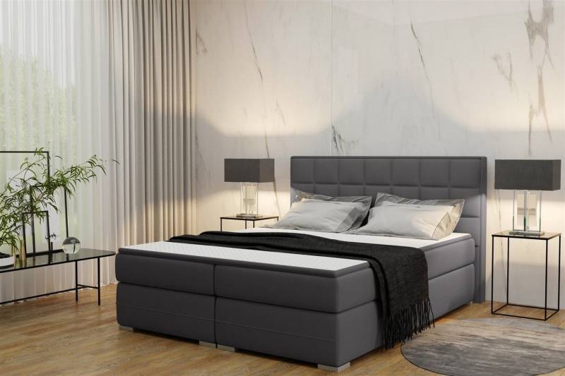 Fun Möbel Boxspringbett Boxspringbett Schlafzimmerbett PRATO in Kunstleder Madryt (inkl. Bettkasten, inkl. Kaltschaumtopper) von Fun Möbel