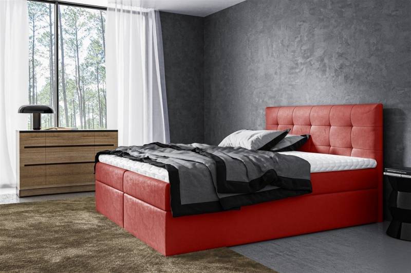 Fun Möbel Boxspringbett Boxspringbett Schlafzimmerbett VIDE XL in Überlänge (inkl. Bettkästen, inkl. Kaltschaumtopper) von Fun Möbel