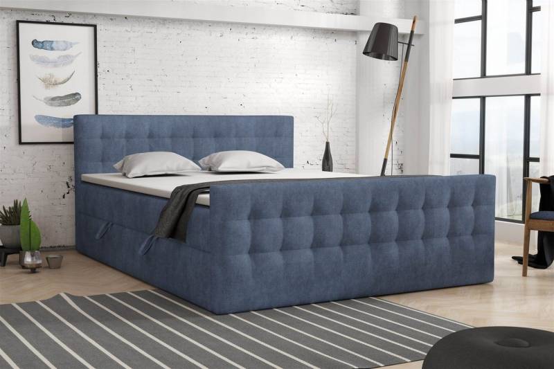 Fun Möbel Boxbett Schlafzimmerbett ANKER in Stoff Preston, Monolith oder Perfect Harmony (inkl. Kaltschaumtopper), gepolstertes Fußteil von Fun Möbel