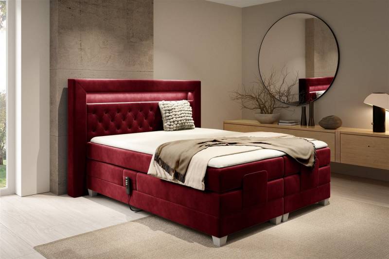 Fun Möbel Boxspringbett Schlafzimmerbett ARMANDO Elektrisch in Stoff Fresh (inkl. Kaltschaumtopper), Matratzen elektrisch verstellbar von Fun Möbel