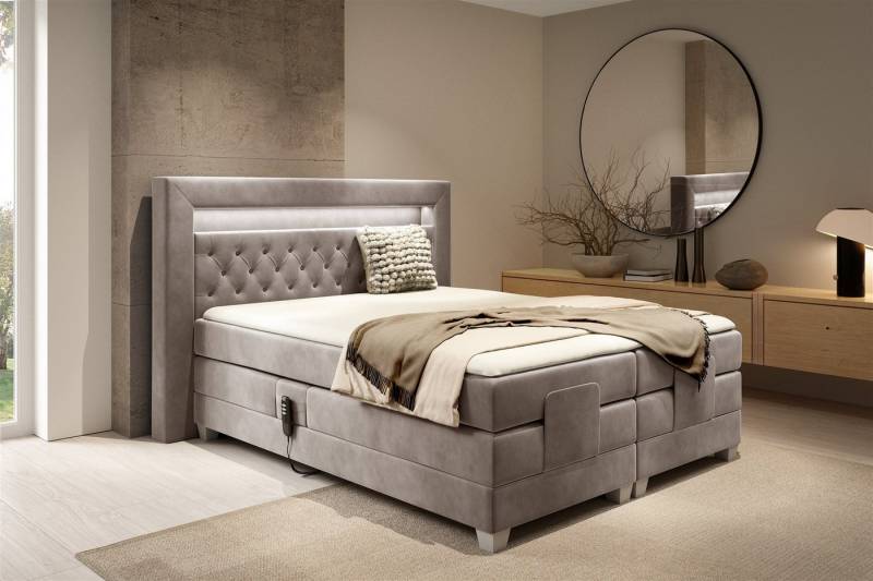 Fun Möbel Boxspringbett Schlafzimmerbett ARMANDO Elektrisch in Stoff Fresh (inkl. Kaltschaumtopper), Matratzen elektrisch verstellbar von Fun Möbel