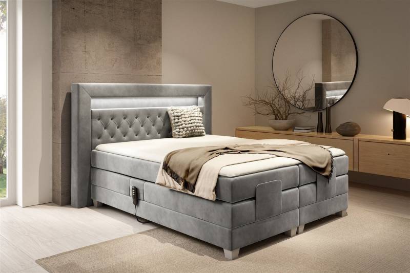 Fun Möbel Boxspringbett Schlafzimmerbett ARMANDO Elektrisch in Stoff Fresh (inkl. Kaltschaumtopper), Matratzen elektrisch verstellbar von Fun Möbel