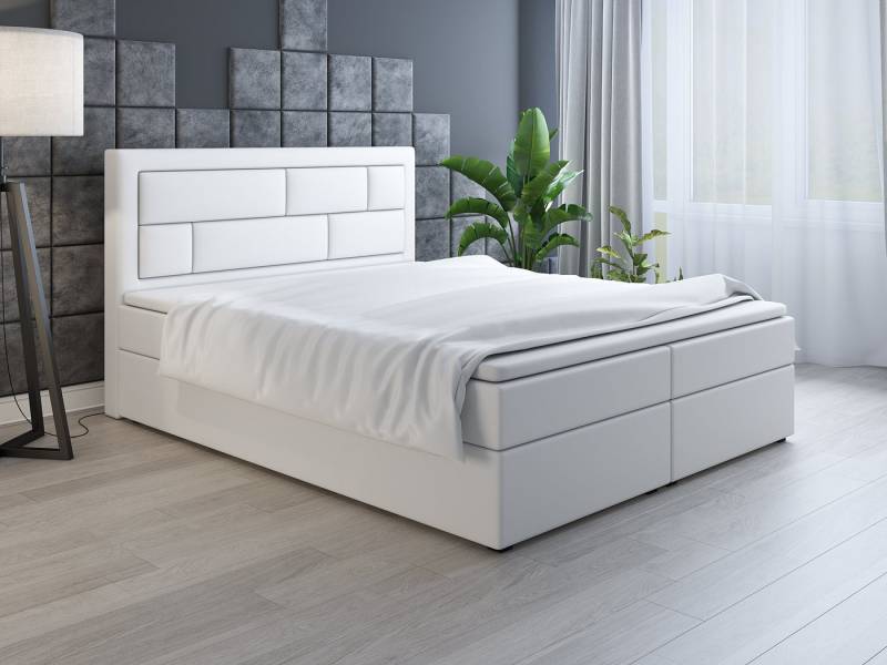 Fun Möbel Boxspringbett Schlafzimmerbett AVERY (in Kunstleder Soft oder Stoff Inari), inkl. Bettkästen und Kaltschaumtopper von Fun Möbel