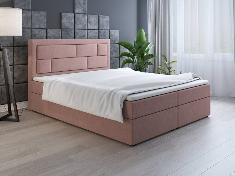 Fun Möbel Boxspringbett Schlafzimmerbett AVERY (in Kunstleder Soft oder Stoff Inari), inkl. Bettkästen und Kaltschaumtopper von Fun Möbel