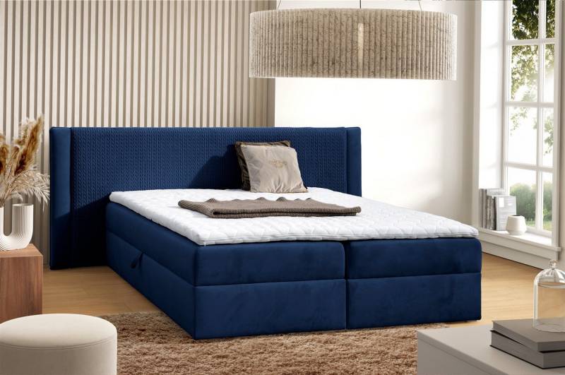 Fun Möbel Boxbett Schlafzimmerbett CEDRIC in Stoff Magic Velvet (inkl. Topper), inkl. Bettkästen von Fun Möbel