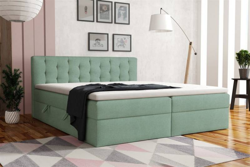 Fun Möbel Boxspringbett Schlafzimmerbett DIAGO in Stoff (inkl. Topper und Bettkästen) von Fun Möbel