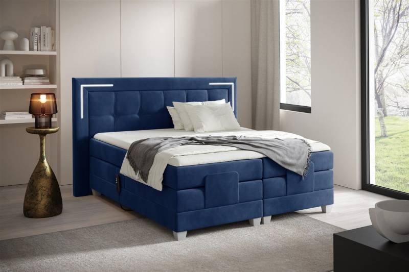 Fun Möbel Boxspringbett Schlafzimmerbett DORES Elektrisch in Stoff Fresh (inkl. Kaltschaumtopper), Matratzen elektrisch verstellbar von Fun Möbel