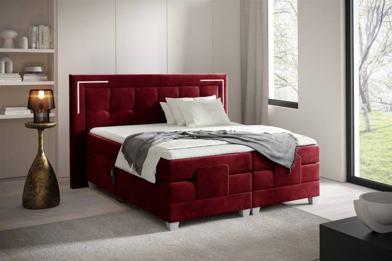 Fun Möbel Boxspringbett Schlafzimmerbett DORES Elektrisch in Stoff Fresh (inkl. Kaltschaumtopper), Matratzen elektrisch verstellbar von Fun Möbel