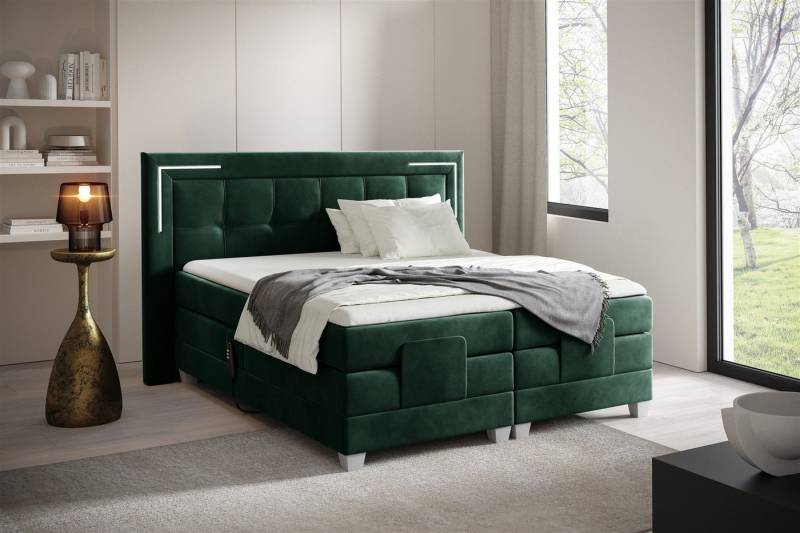 Fun Möbel Boxspringbett Schlafzimmerbett DORES Elektrisch in Stoff Fresh (inkl. Kaltschaumtopper), Matratzen elektrisch verstellbar von Fun Möbel