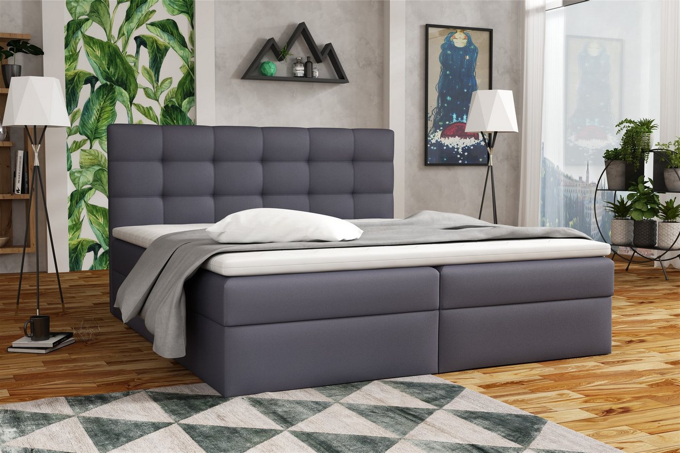 Fun Möbel Boxbett DORIANO in Stoff oder Kunstleder (inkl. Kaltschaumtopper), 2 x Bettkasten von Fun Möbel