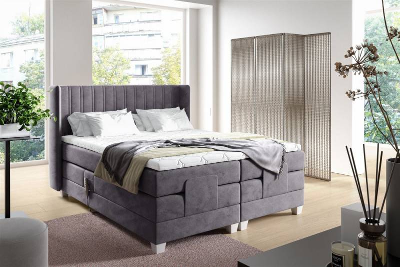 Fun Möbel Boxspringbett Schlafzimmerbett Elektrisches Bett MAGNUS (inkl. Topper), Liegefläche elektrisch verstellbar von Fun Möbel