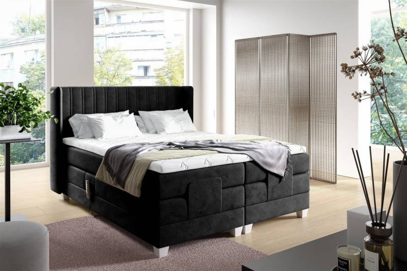 Fun Möbel Boxspringbett Schlafzimmerbett Elektrisches Bett MAGNUS (inkl. Topper), Liegefläche elektrisch verstellbar von Fun Möbel