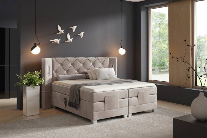Fun Möbel Boxspringbett Schlafzimmerbett FUN NAREA Elektrisch in Stoff Fresh, Fuß- und Kopfteil elektronisch verstellbar, mit Ambientebeleuchtung Fun Möbel Boxspringbett Schlafzimmerbett FUN NAREA Elektrisch in Stoff Fresh, Fuß- und Kopfteil elektronisch verstellbar, mit Ambientebeleuchtung von Fun Möbel