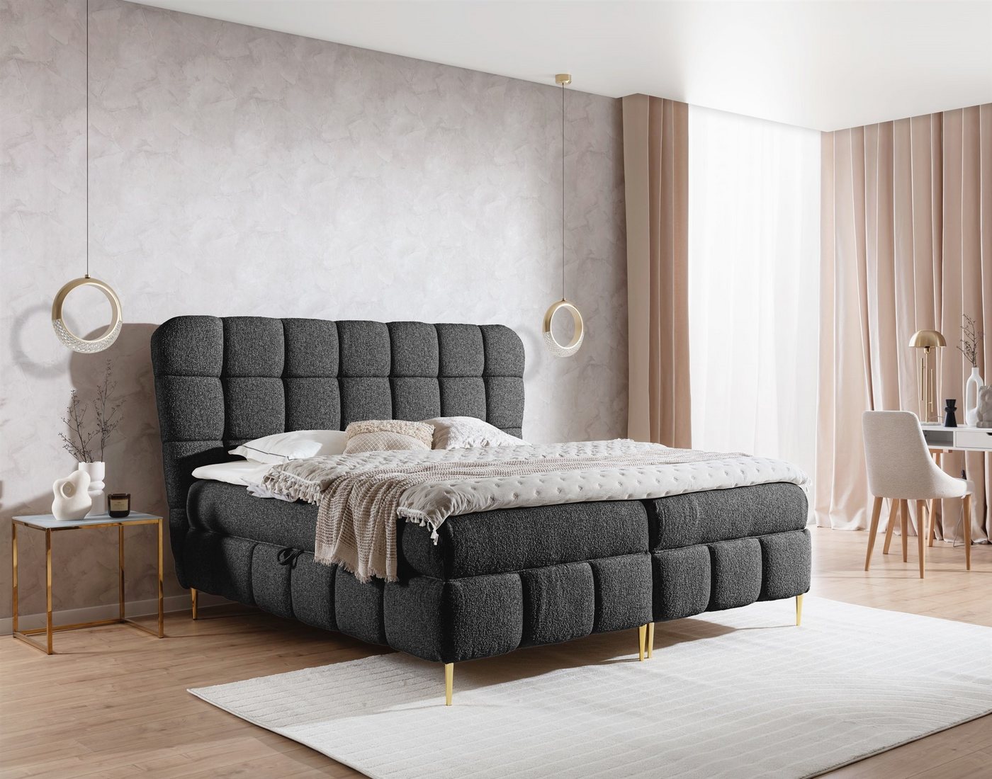 Fun Möbel Boxbett Schlafzimmerbett GRAZIA in Stoff Corbett (inkl. Kaltschaumtopper), 2 Bettkästen von Fun Möbel