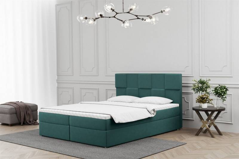 Fun Möbel Boxspringbett Schlafzimmerbett JOLIE in Stoff (auch in Überlänge erhältlich), inkl. Topper und Bettkästen von Fun Möbel