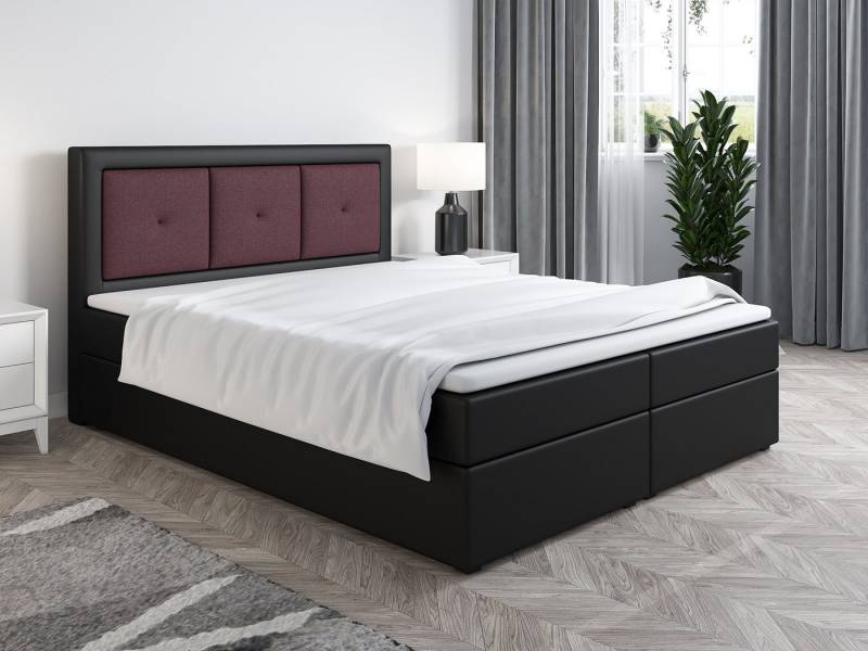 Fun Möbel Boxbett Schlafzimmerbett MILES (in Kunstleder (Soft) oder Kunstleder (Soft) & Sawana), inkl. 2 Bettkästen und Kaltschaumtopper von Fun Möbel