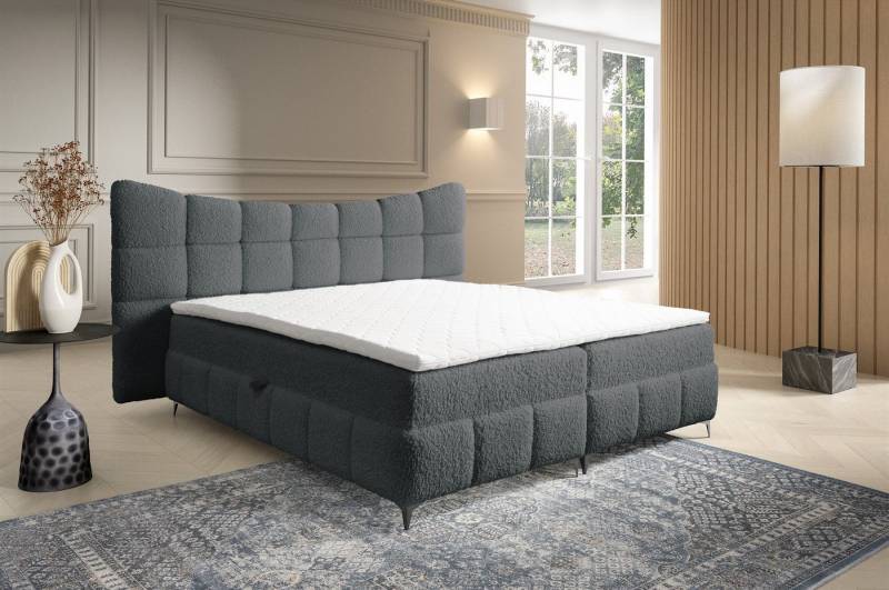 Fun Möbel Boxbett Schlafzimmerbett NOVA in Stoff Rolf (inkl. Kaltschaumtopper), 2 Bettkästen von Fun Möbel