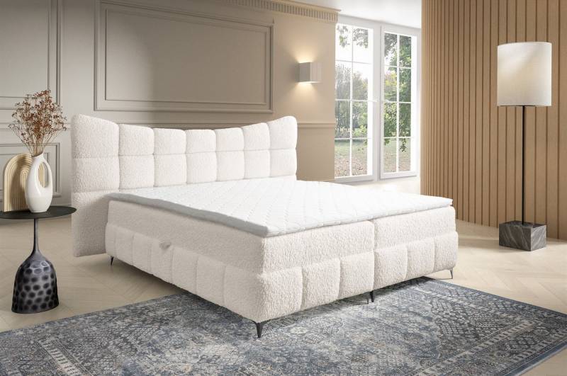 Fun Möbel Boxbett Schlafzimmerbett NOVA in Stoff Rolf (inkl. Kaltschaumtopper), 2 Bettkästen von Fun Möbel