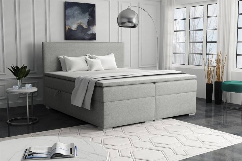 Fun Möbel Boxspringbett Schlafzimmerbett SOREL (inkl. Kaltschaumtopper, inkl. Bettkasten), in Stoff oder Kunstleder von Fun Möbel