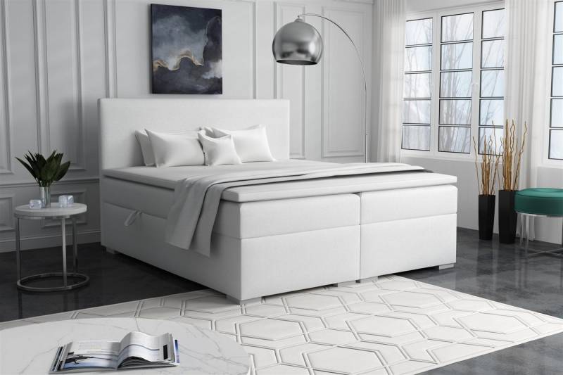 Fun Möbel Boxspringbett Schlafzimmerbett SOREL (inkl. Kaltschaumtopper, inkl. Bettkasten), in Stoff oder Kunstleder von Fun Möbel