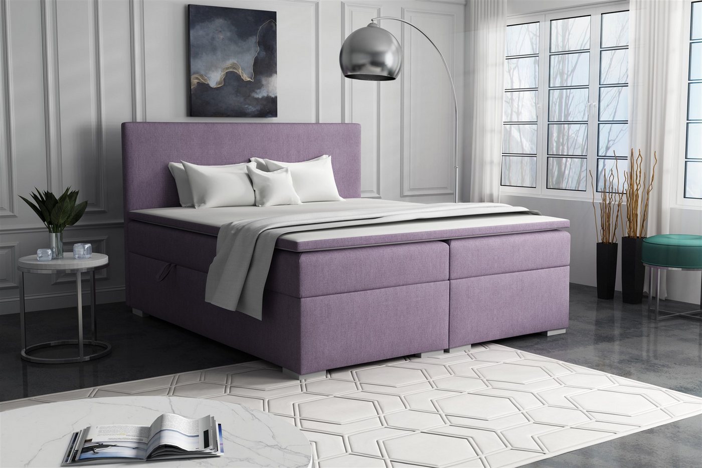 Fun Möbel Boxbett Schlafzimmerbett SOREL (inkl. Kaltschaumtopper, inkl. Bettkasten), in Stoff oder Kunstleder von Fun Möbel