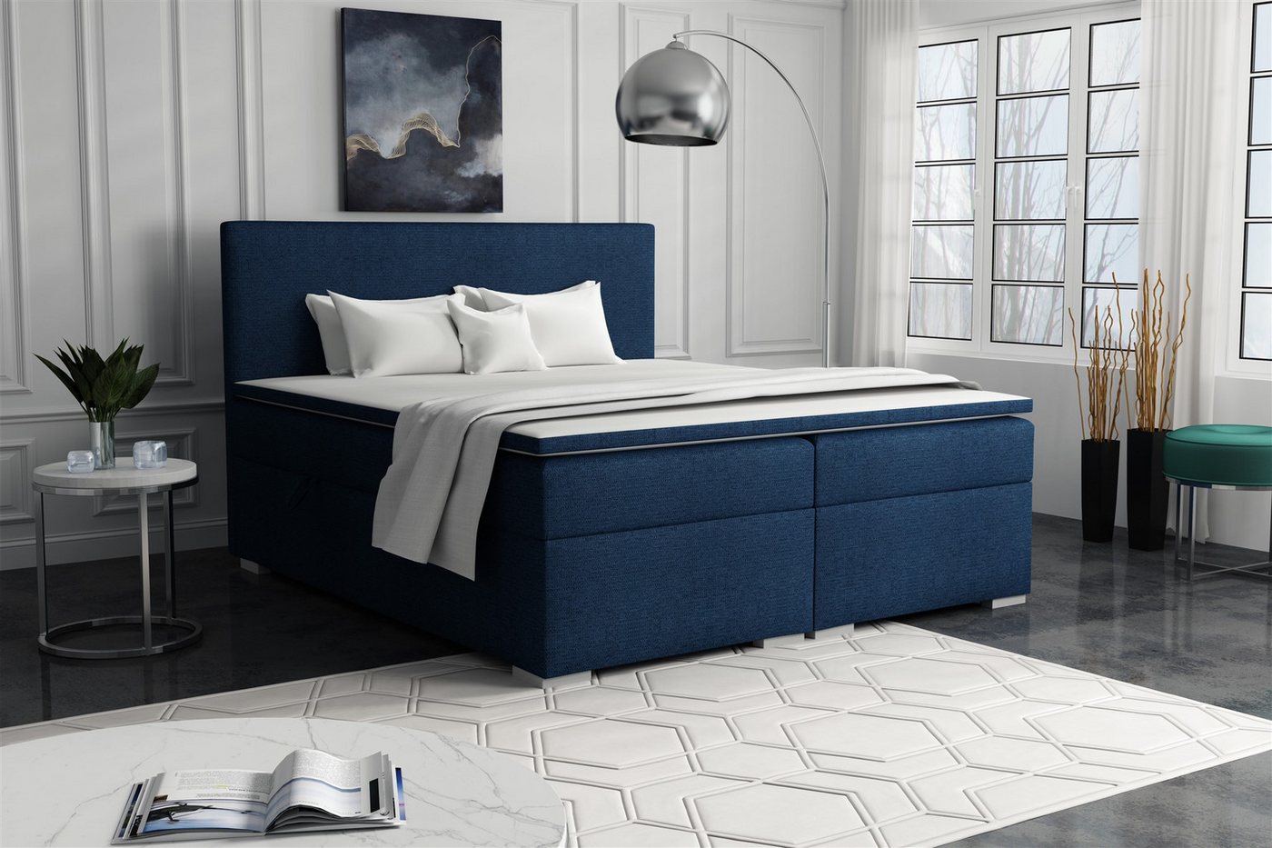Fun Möbel Boxbett Schlafzimmerbett SOREL (inkl. Kaltschaumtopper, inkl. Bettkasten), in Stoff oder Kunstleder von Fun Möbel